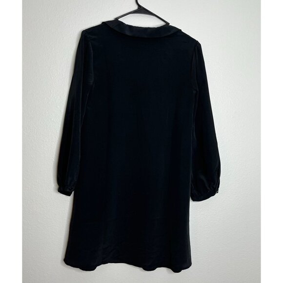 ModCloth Black Long Sleeve Collared V-Neck Shirt‎ Dress Size Small - Picture 9 of 9